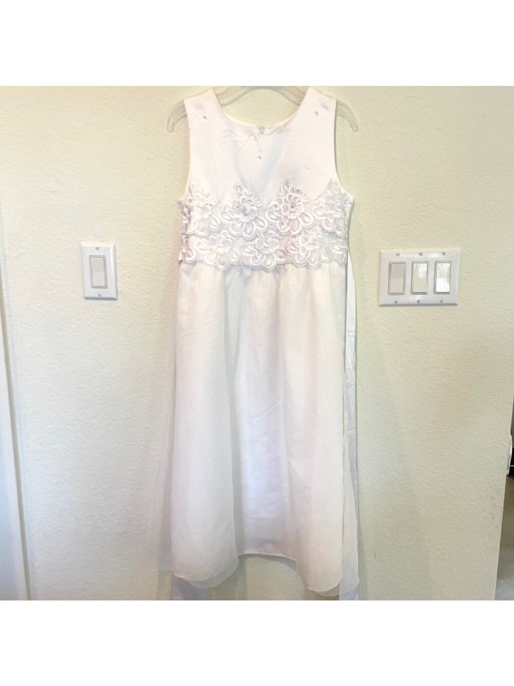 Emerald gumdrops white formal flower girl wedding dress baptism Christening 12